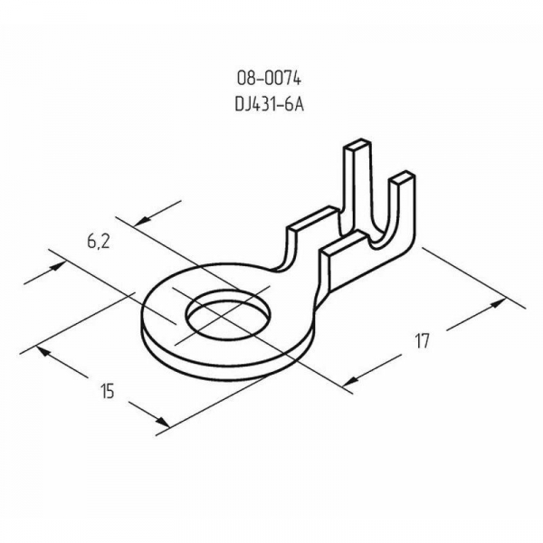Наконечник кольцевой d6.2мм 0.5-0.8кв.мм НК 6-0.5-0.8 Rexant 08-0074