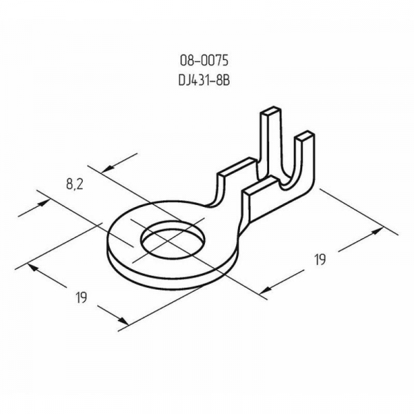 Наконечник кольцевой d8.2мм 1-1.5кв.мм НК 8-1.0-1.5 Rexant 08-0075