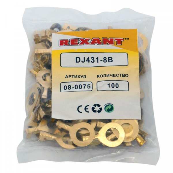 Наконечник кольцевой d8.2мм 1-1.5кв.мм НК 8-1.0-1.5 Rexant 08-0075