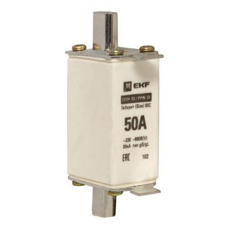 Вставка плавкая ППН-33 100/50А 50кА габарит 00C PROxima EKF fus-33/100/50