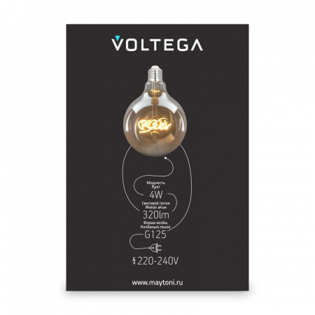 Лампа светодиодная филаментная Loft 271 G125 4Вт 2500К E27 Voltega 8555