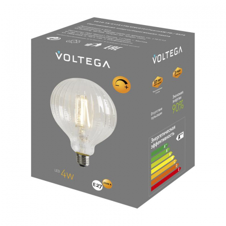 Лампа светодиодная филаментная Loft 271 YX-G125175LXFEC01 4Вт 2200К E27 DIM Voltega 8575