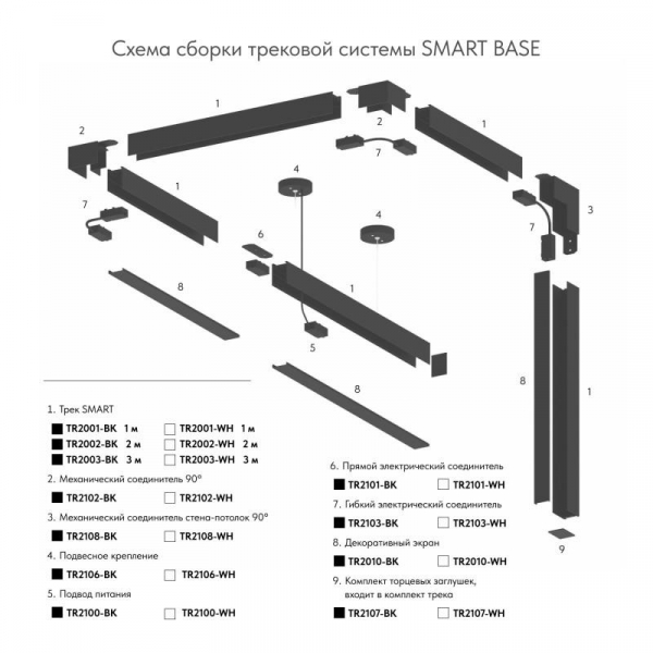 Шинопровод SMART 3M черн. DENKIRS TR2003-BK