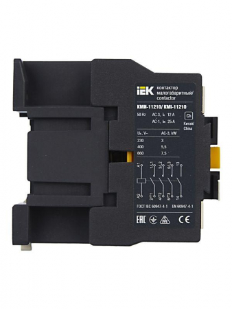 Контактор КМИ-11210 12А 230В/АС3 1НО KARAT IEK KKM11-012-230-10