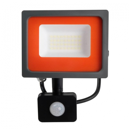 Прожектор светодиодный PFL-SC SENSOR 30Вт 6500К IP54 190-260В ДО закален. матов. стекло датчик движения инфракрасный JazzWay 5001411