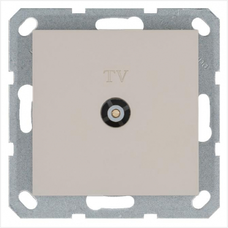 Розетка телевизионная оконечная TV Ф9.5мм механизм тауп Jasmart G6001T