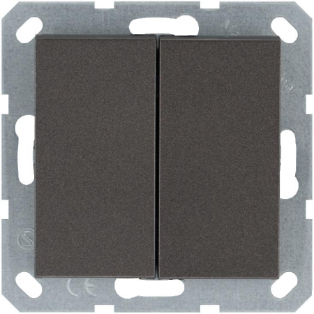 Кнопка 2-кл. 10А IP20 с переключающим контактом механизм мокко Jasmart G3020Z
