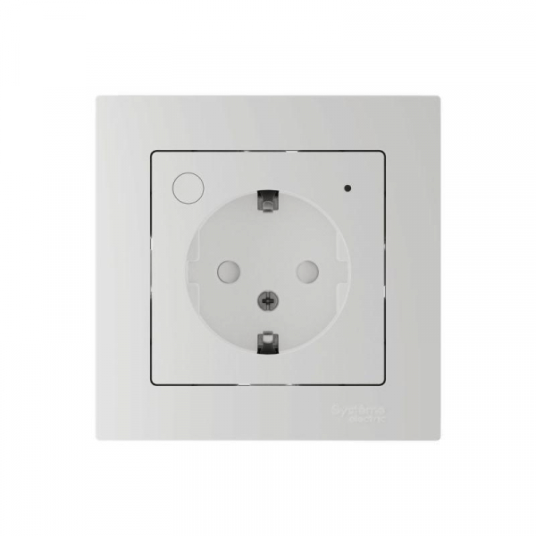 Розетка AtlasDesign Smart 16А L+N с заземл. защ. шторки Zigbee механизм бел. SE ATN000145Z