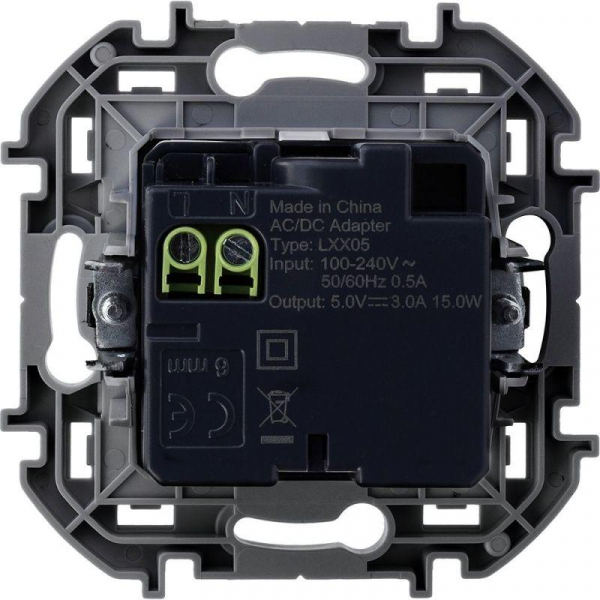 Устройство зарядное Inspiria с 2-мя USB разьемами A и C 240В/5В 3000мА бел. IEK 673760
