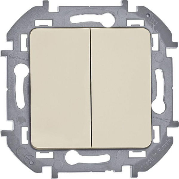 Выключатель 2-кл. Inspiria 10А IP20 250В 10AX механизм сл. кость IEK 673621