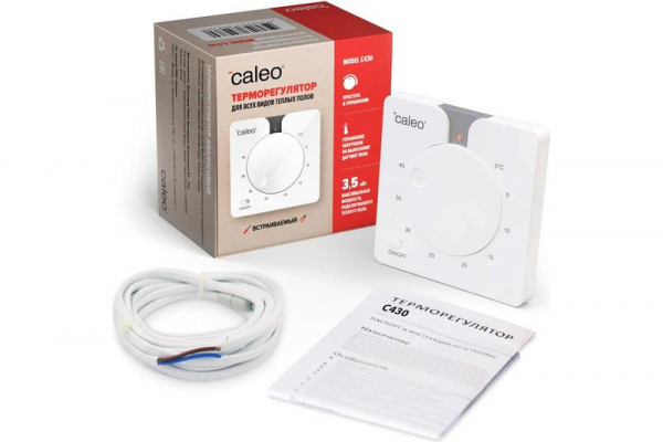 Терморегулятор C430 встраиваемый аналоговый 3.5кВт CALEO 0К-00000770