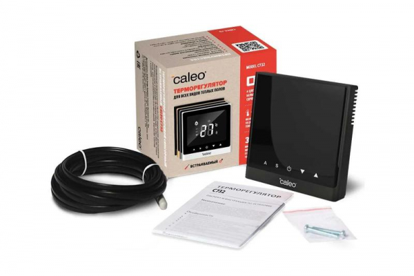 Терморегулятор C732 встраиваемый цифровой 3.5кВт черн. CALEO 0К-00000781