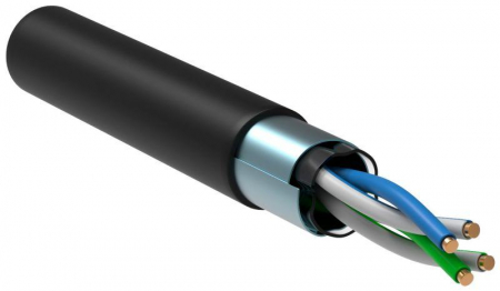 Кабель витая пара F/UTP кат.5E 2PR 24 AWG LDPE 1м черн. РФ (уп.305м) GENERICA BC3-C5E02-339-305-R-G