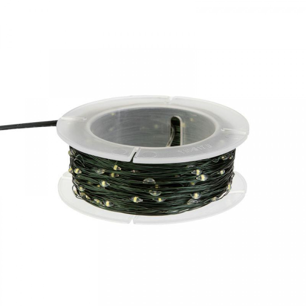Гирлянда светодиодная "Роса" 30м 300LED бел. IP20 230В с контроллером провод зел. Neon-Night 303-275